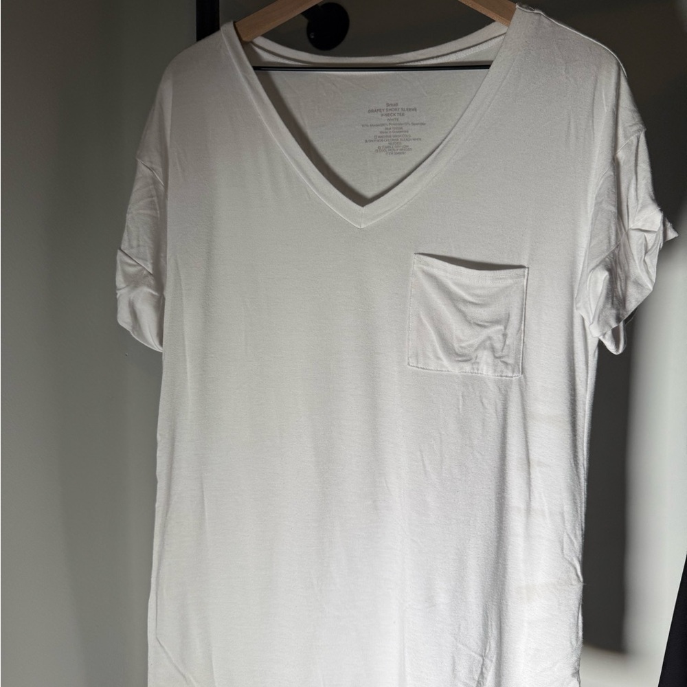 White V-Neck Women's Shirt